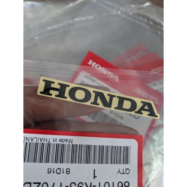 Tem chữ Honda màu đen nền keo trong