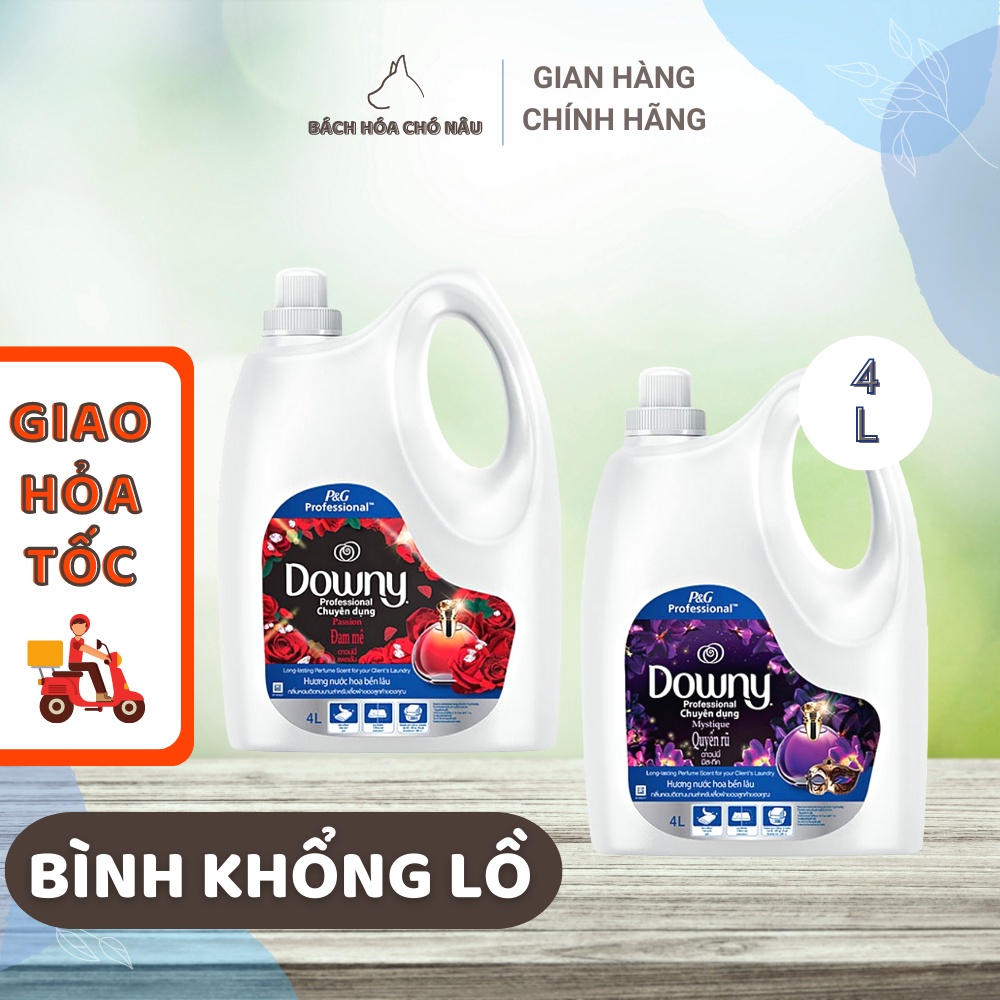 Nước Xả Vải Downy Professional Chuyên Dụng Hương Nước Hoa Bền Lâu Đam Mê/ Quyến Rũ 4L/ BÌNH KHỔNG LỒ