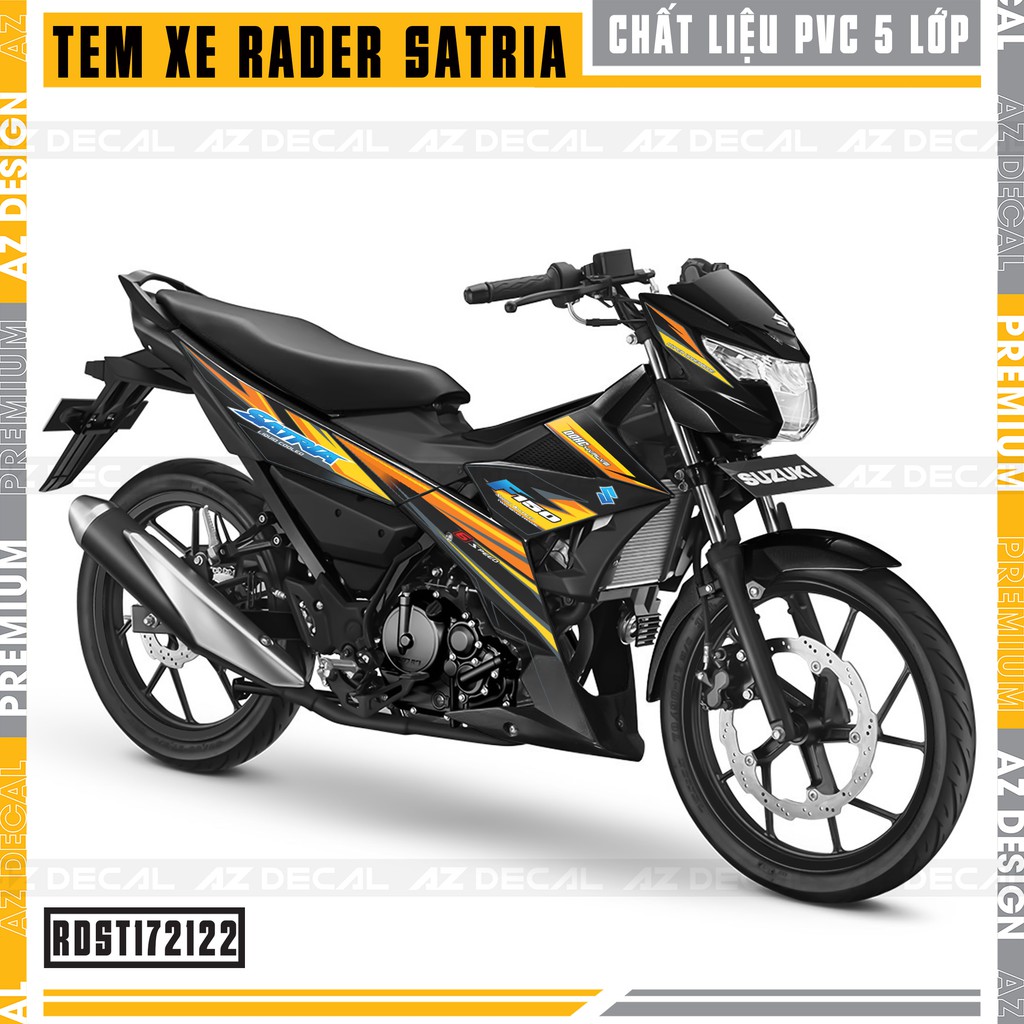 Tem Xe Suzuki Raider - Satria Mẫu F150 | RDST172122 | Decal PVC Chống Nước, Đa Dạng Màu Tem Cho Xe