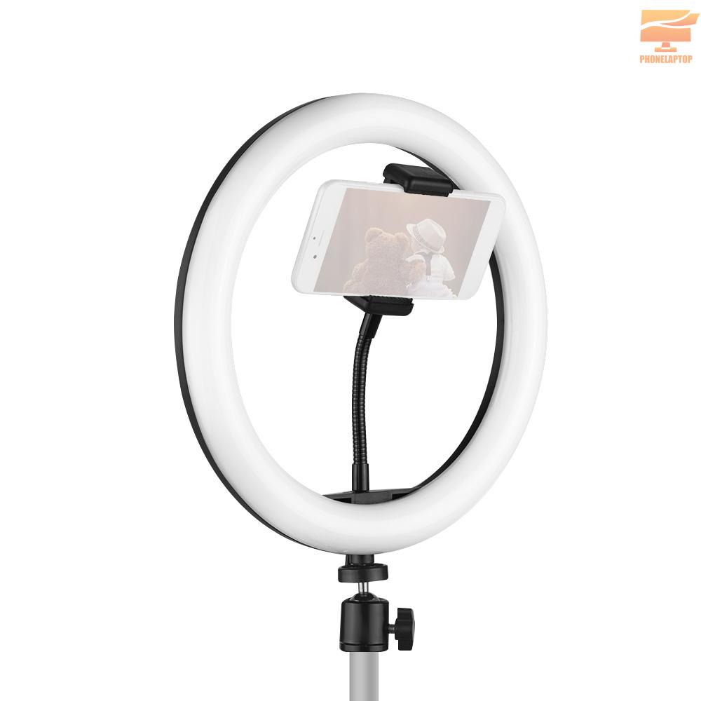 Lapt 10 Inch Desktop LED Video Ring Light Lamp 3 Lighting Modes Dimmable USB Powered with Phone Holder Ballhead Adapter for YouTube Live Video Recording Network Broadcast Selfie Makeup