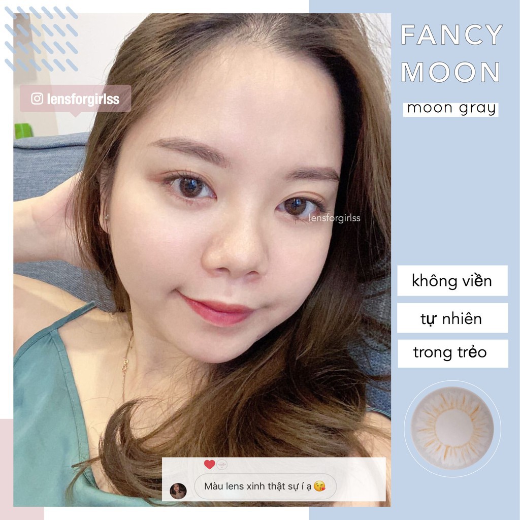 kính áp tròng cận <Hàng mới về> Kính áp tròng FANCY MOON GRAY (Hsd 3-6 tháng)