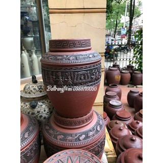 Chum Sành Ngâm Rượu Trống Đồng Bát Tràng 10 lít, 20 lít(Hàng chuẩn đẹp)