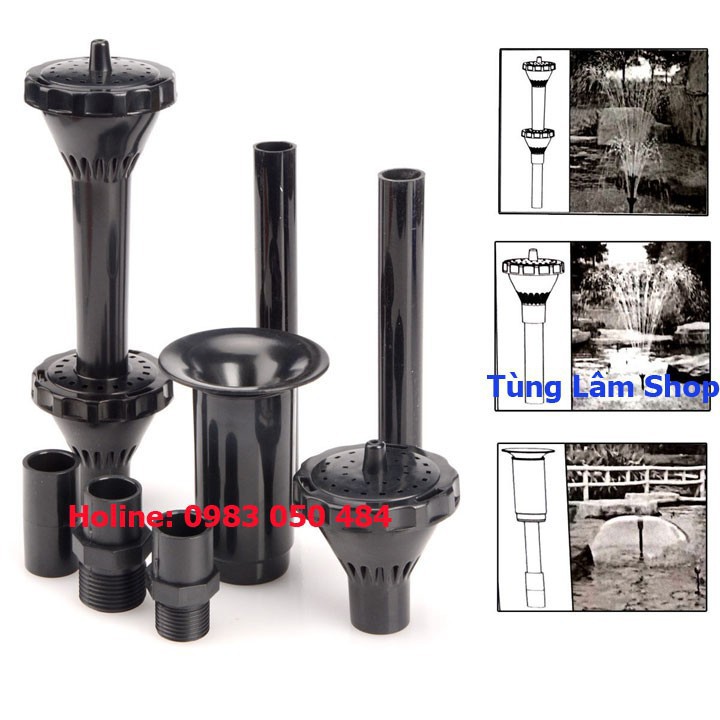 đài phun nước bể thủy sinh - đài vòi phun nước hồ cá - dai phun nuoc mini