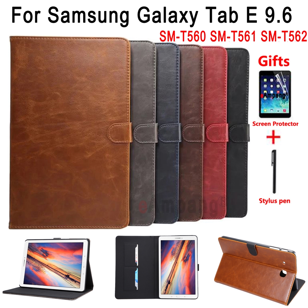 Premium Leather Case for Samsung Galaxy Tab E 9.6 SM-T560 SM-T561 Shockproof Flip Tablet Cover Shell