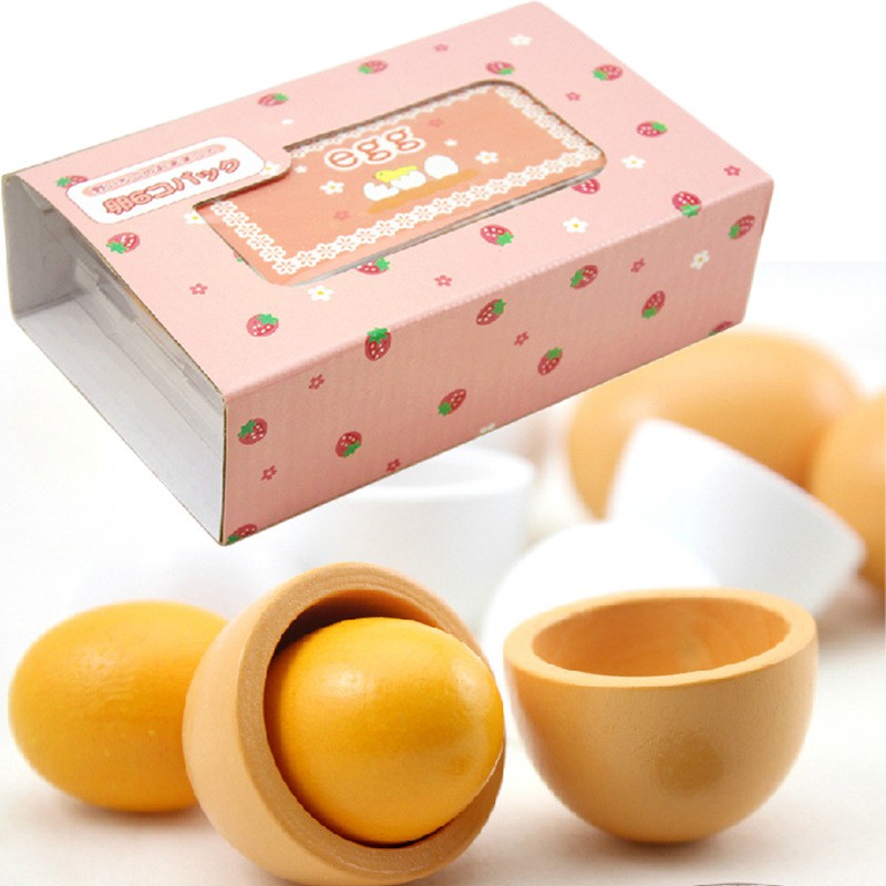 Bộ 6 trứng gỗ đồ chơi cho bé