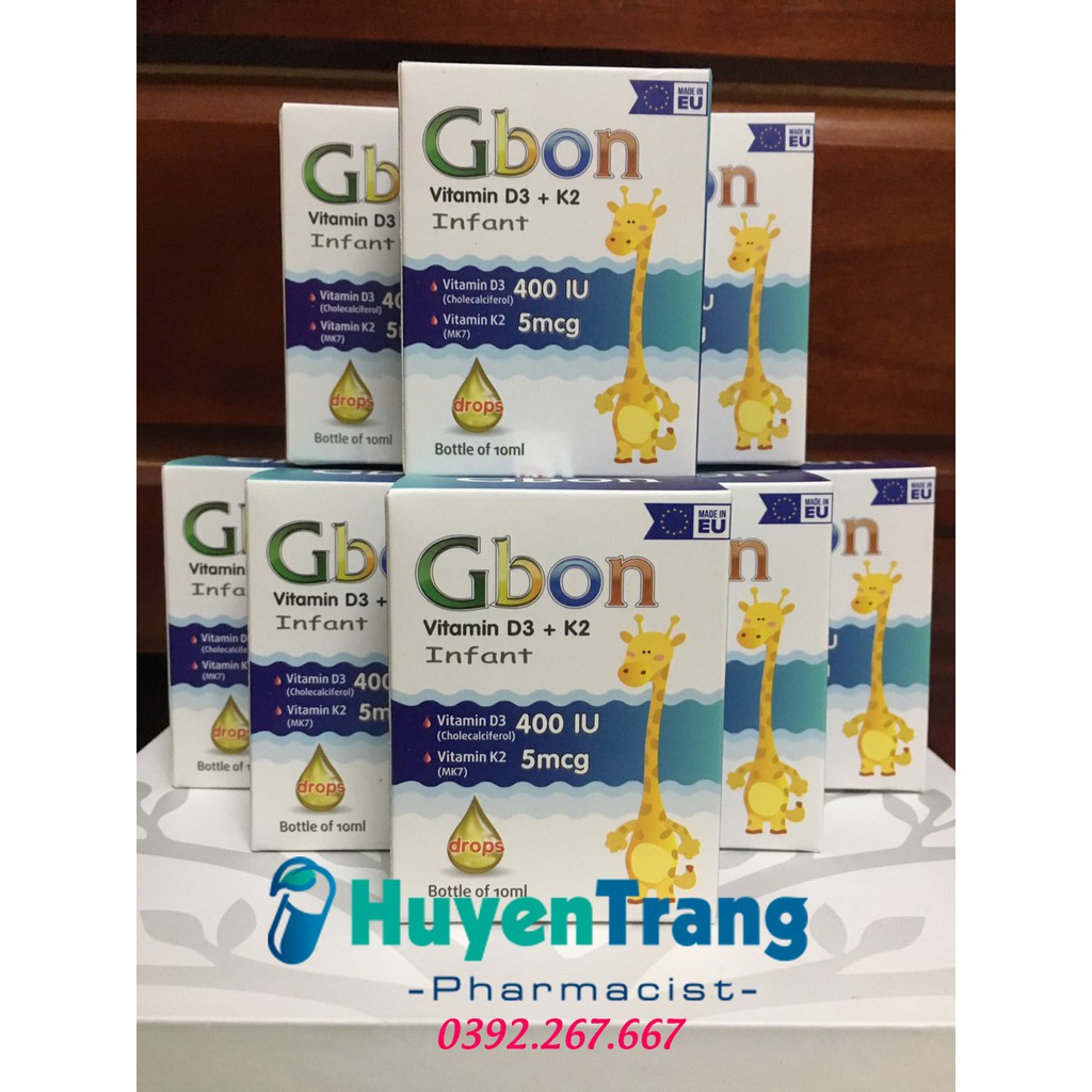 ✔️️️(Tặng quà xinh) Gbon Vitamin D3 + K2 - Bổ sung D3K2 giúp hấp thu Canxi tối đa, xương chắc khỏe, Trẻ cao lớn