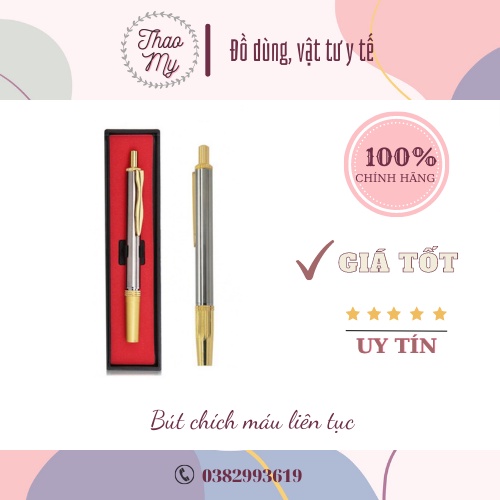 (Tặng 1 hộp kim 50 cái kim) Bút chích máu liên tục - Lấy máu thử tiểu đường (đo đường huyết) và giác hơi