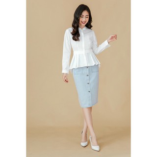 Áo sơ mi dài tay peplum - 20Again