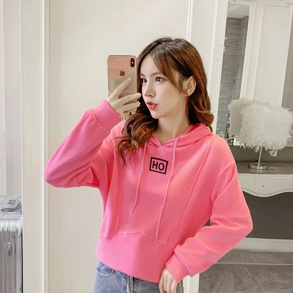 Áo hoodie Ngắn Phong Cách Hàn Quốc Thời Trang Mùa Thu 2021 Cho Nữ