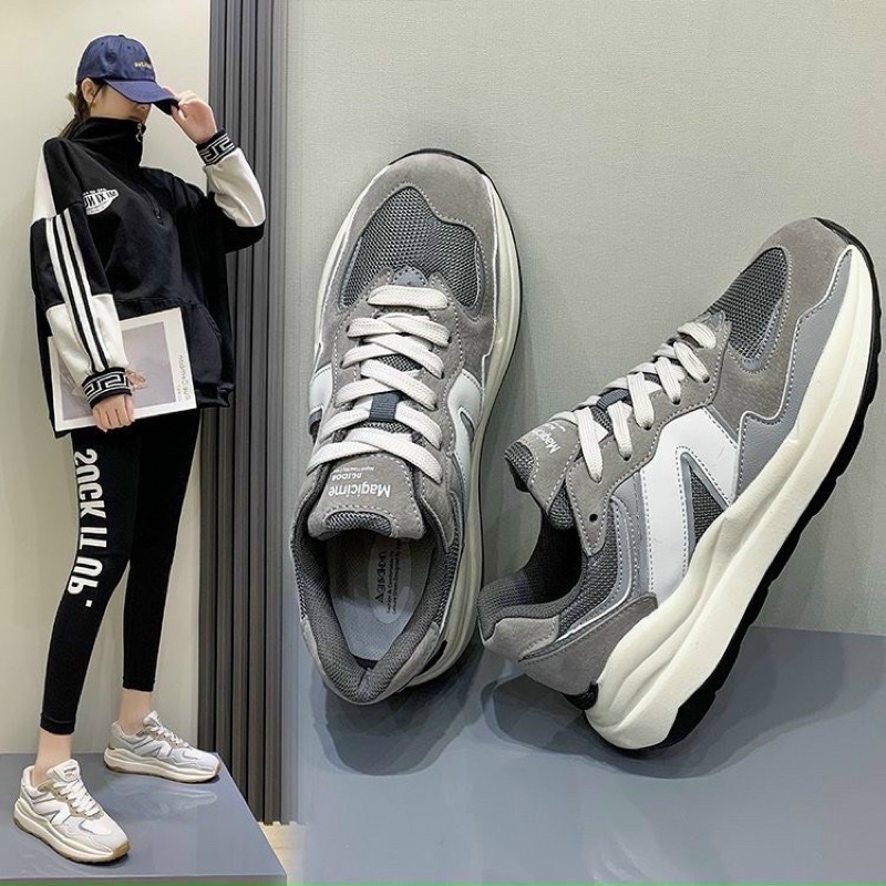 Giày Thể Thao Snaeker Nữ Màu Xám Có Phản Quang Chất Đẹp