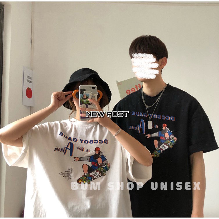 Áo Phông From Rộng In Hình DC Boy💖 FREESHIP 💖 Áo Thun Ngắn Tay Unisex Nam Nữ Không Cổ - Áo Thun Tay Lỡ Form Rộng 4 Màu