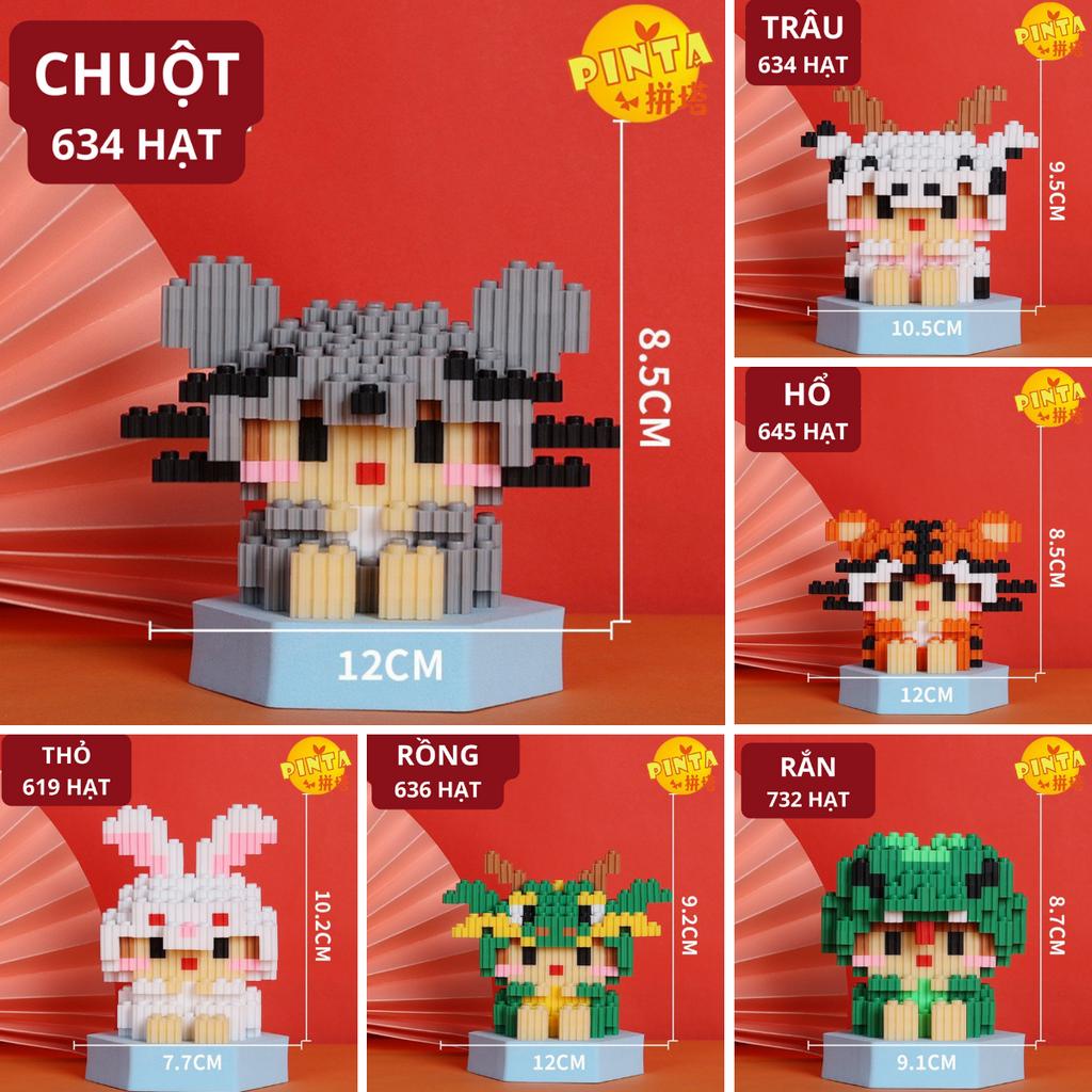 Bộ Đồ Chơi Mô Hình Lắp Ráp 12 Con Giáp Xếp Hình 3D Sáng Tạo Động Vật Đáng Yêu LG12 (12 hộp)