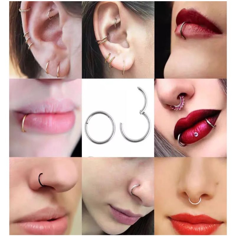 Khuyên Mũi Tròn  - Khuyên thép y tế không gỉ - Khuyên Tròn Có Chốt - Khuyên tai, mũi, septum, môi,..