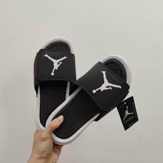 Dép jordan hydro ❤️FREESHIP + HỘP❤️ quai ngang bóng rổ nam nữ JD6 màu đen viền trắng