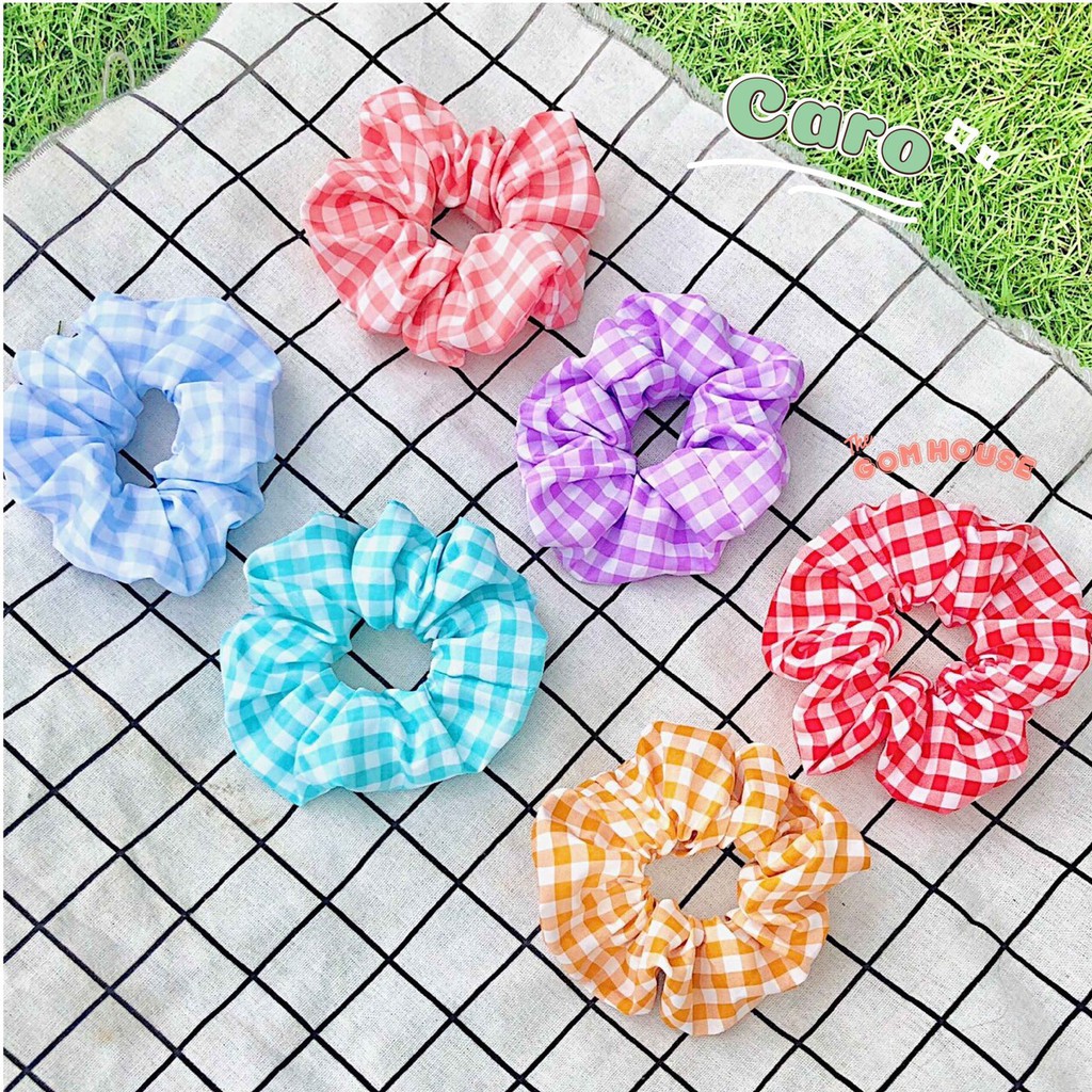 [Mã FAGOGO giảm 12% đơn 99K] Dây buộc tóc Scrunchies Caro (ảnh thật shop chụp) | BigBuy360 - bigbuy360.vn