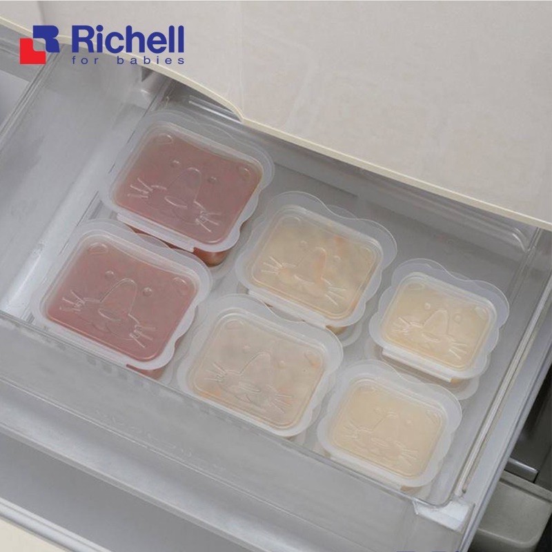 Set hộp chia thức ăn dặm Richell chính hãng, hộp trữ đông đồ ăn dặm, dashi cho bé SAMI KIDS