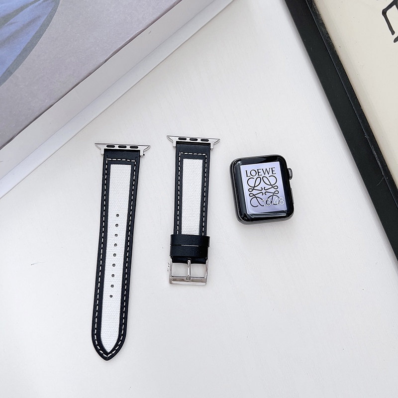 Dây Đeo Vải Canvas Đơn Giản Thời Trang Cho Đồng Hồ iWatch 38/42/40/44 MM
