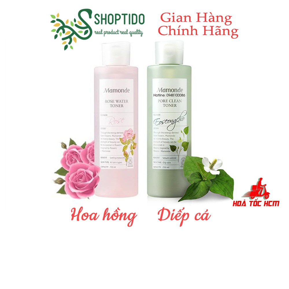 Nước Hoa Hồng Mamonde Rose Water Toner hỗ trợ cấp ẩm, mịn da, 250ml