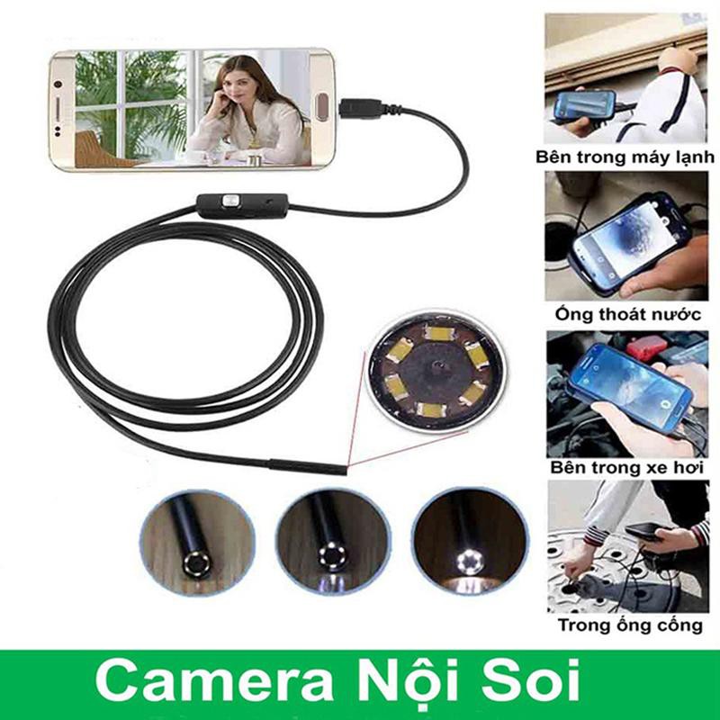 (RẺ VÔ ĐỊCH) Camera Nội Soi Siêu Nét 6 Đèn Led Kèm Bộ Đầu Lấy Ráy Tai Kết Nối Dễ Dàng Với Điện Thoại OTP - Lỗi 1 đổi 1