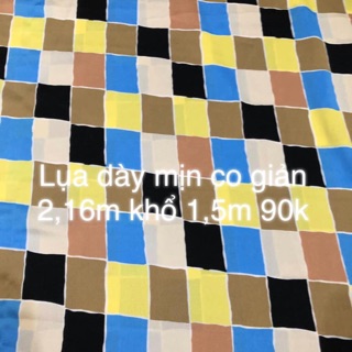 Vải set combo chị Minh Tâm Nguyễn gồm 4 mảnh vải lụa caro , vôn tơ bướm , vôn tơ hình, lanh dày mịn họa tiết