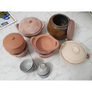 Bộ chơi đồ hàng cho bé bằng đất nung/vật dụng bếp mini combo12chitiết