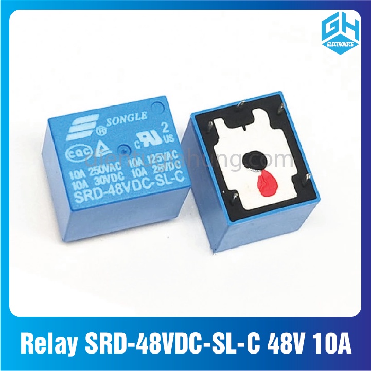 Rờ Le Relay SRD-48VDC-SL-C 48V 10A loại 5 chân hàng chuẩn