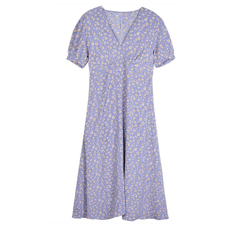 Đầm IELGY họa tiết hoa chuông cổ chữ V kích thước lớn thời trang cho nữ