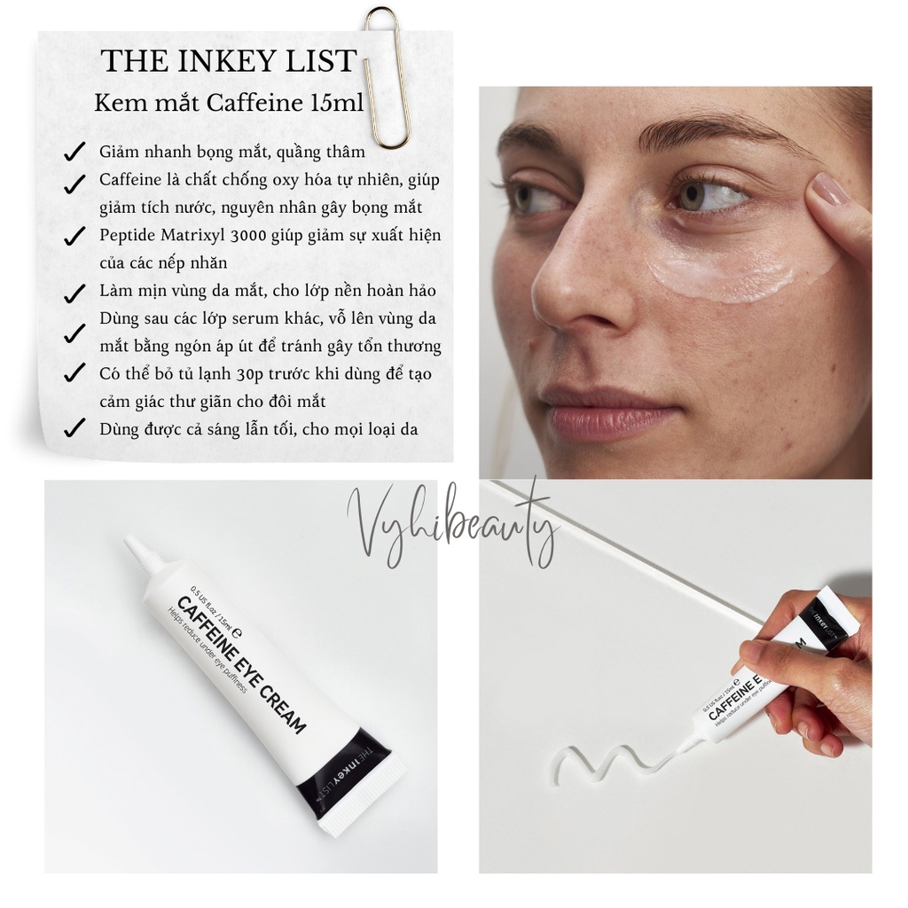Kem dưỡng mắt The INKEY List Caffeine Eye Cream 15ml