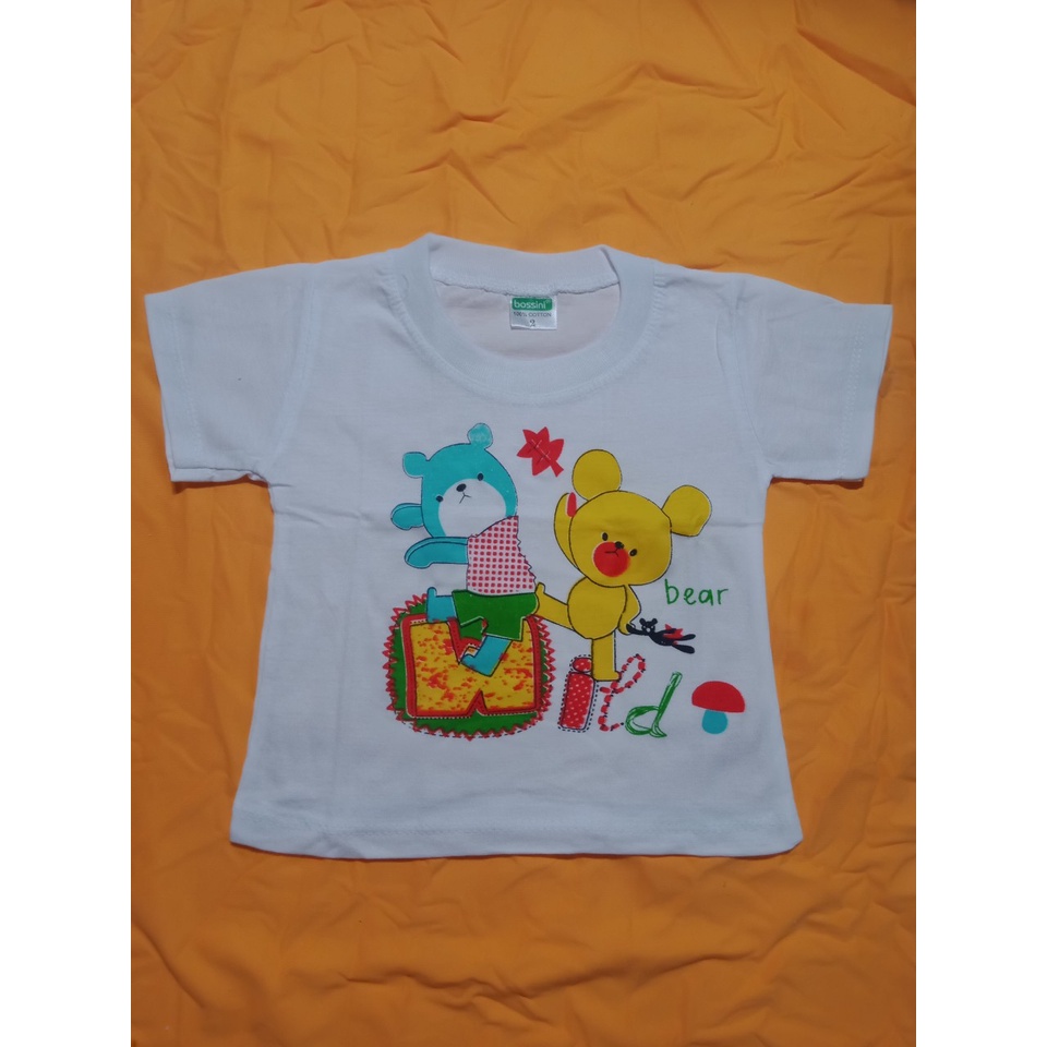 Áo cổ bo tay ngắn màu trắng  100% cotton cho bé từ 3 - 19kg