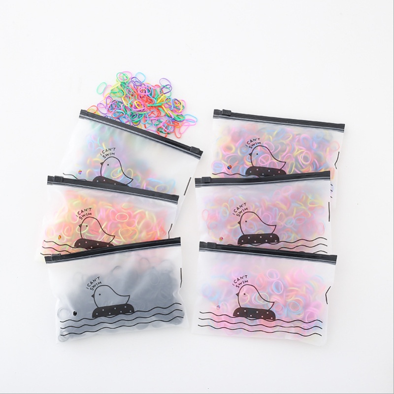 Set 1500 dây thun cột tóc co giãn nhiều màu sắc dùng 1 lần cho nữ