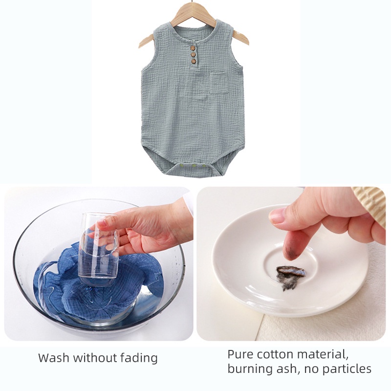 Bộ Áo Liền Quần Không Tay Phong Cách Muslin Thời Trang Xuân Hè Cho Bé Sơ Sinh
