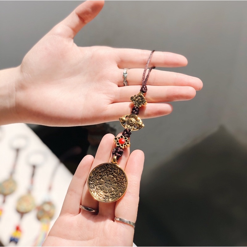Dây treo Ô tô, túi xách Tây Tạng biểu tượng Văn Thù Cửu Cung bảo vệ năng lượng - Bình an tốt trong phong thuỷ