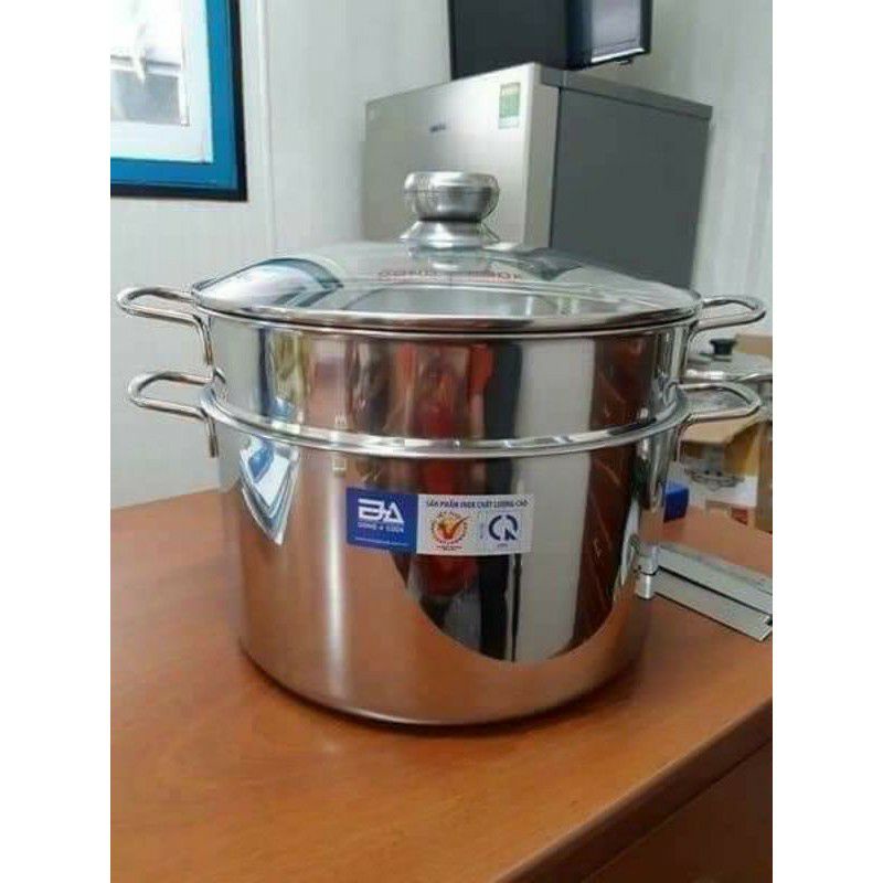 nồi hấp 28cm to luộc gà ngon ĐÔNG Á VUNG KÍN INOX TIỆN LỢI