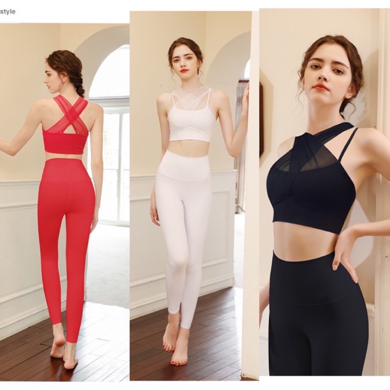 Bộ Tập Yoga Gym Ngực Phối Lưới S45 (hàng Quảng Châu cao cấp)