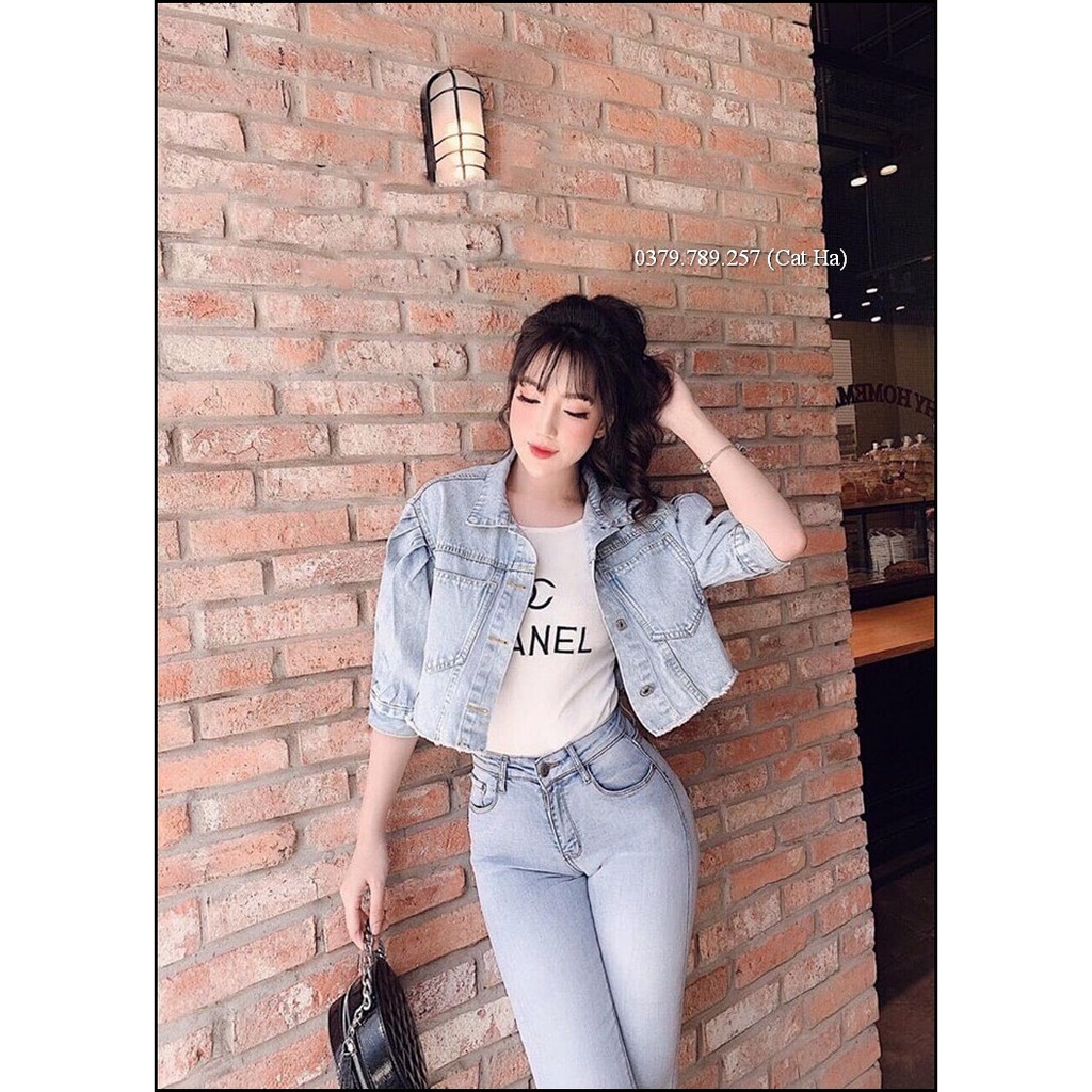 Áo khoác nữ chất jean cao cấp thời trang form dưới 58Kg trơn Basic BB41