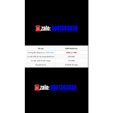 [S30P] SIM MOBIFONE SIÊU ƯU ĐÃI CHO NHẮN TIN