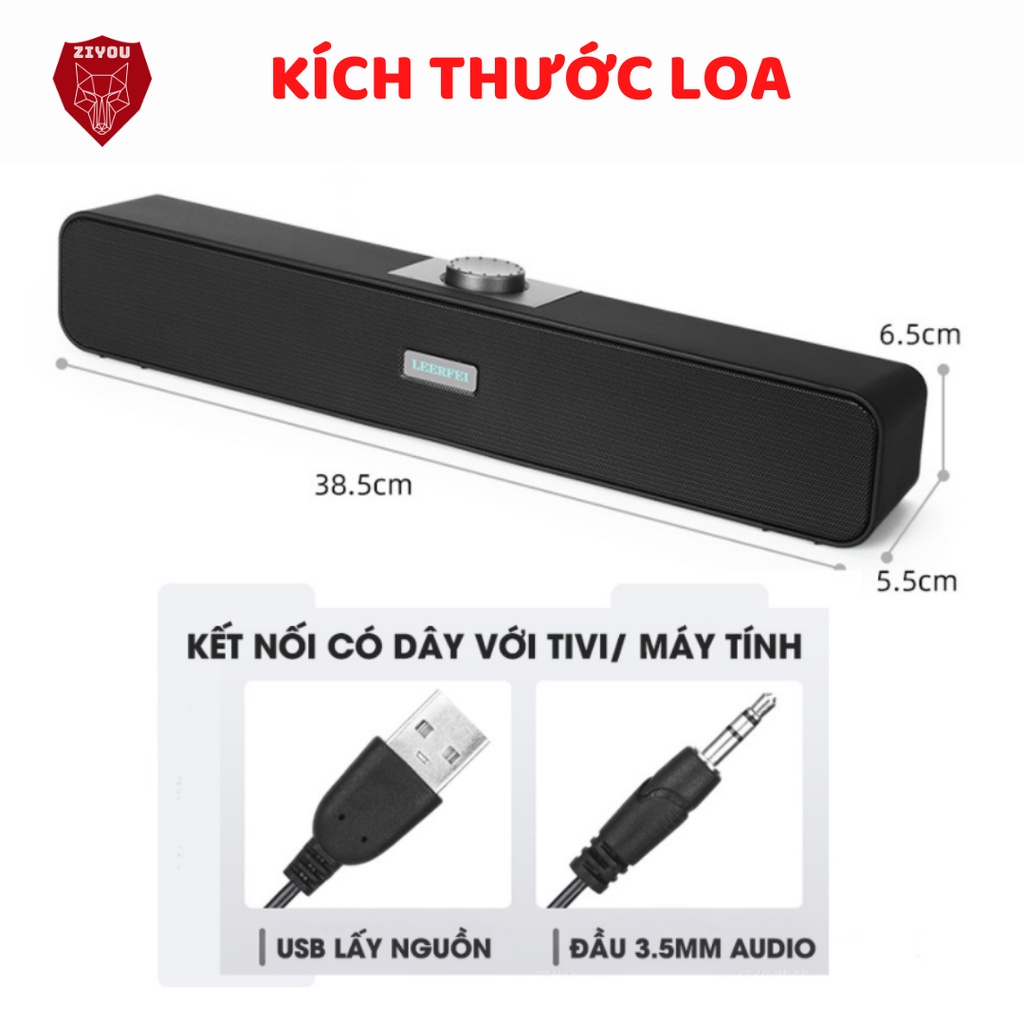 Loa Bluetooth Để Bàn ZIYOU 350BS SUPER BASS Âm Thanh Vòm 4D Nghe Nhạc,Chơi Game Dùng Cho Máy Tính PC , Điện Thoại