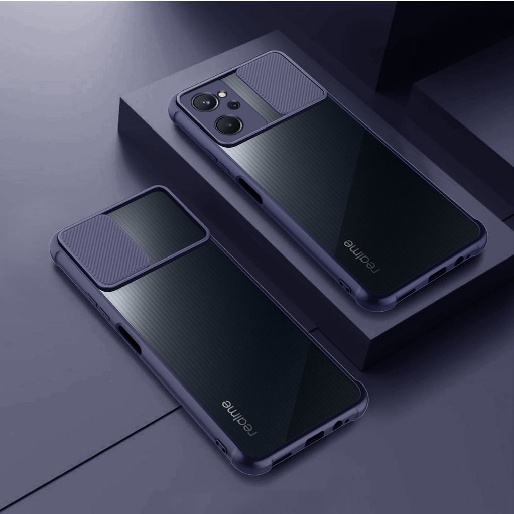 Ốp Điện Thoại Có Ngăn Kéo Bảo Vệ Máy Ảnh Cho Realme 8 7 6 5 Pro 5i 6i 7i 9i 5S 6S C3 C17 Narzo 20 Pro C21Y C25Y