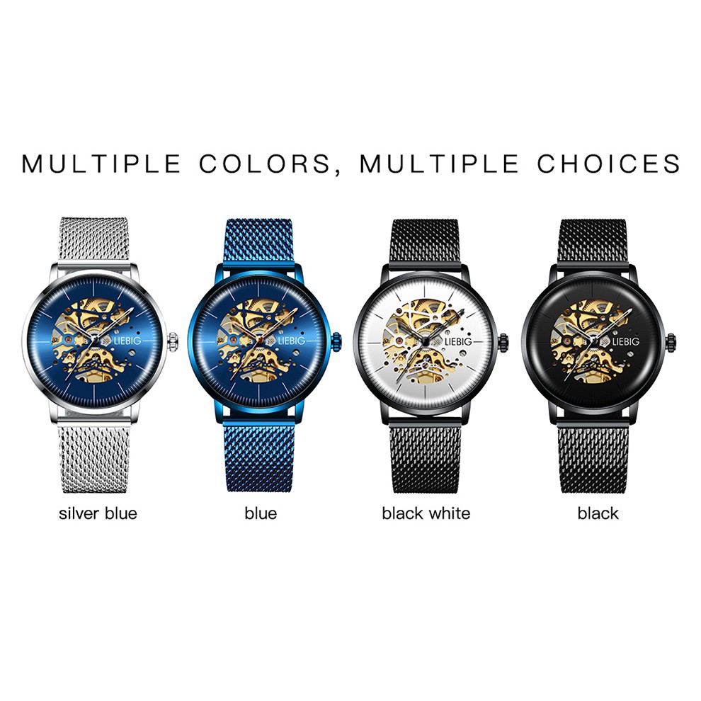 Đồng Hồ Cơ SKMEI x LIEBIG L3001 Nam Lộ Máy Dây Thép Đúc Đặc Không Gỉ Mặt Chống Xước | BigBuy360 - bigbuy360.vn