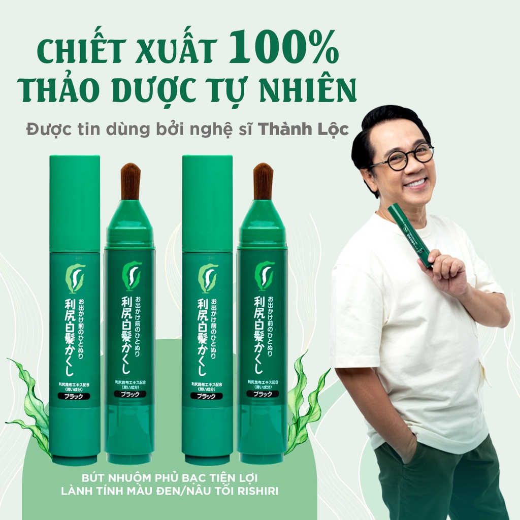 Nhuộm tóc phủ bạc tạm thời tại nhà nam/nữ màu đen Nhật Bản RISHIRI 20g