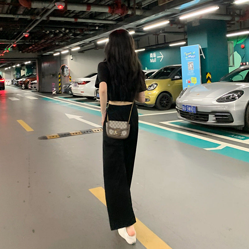 Set quần dài và áo sơ mi croptop thời trang năng động dành cho nữ (Có bán lẻ)