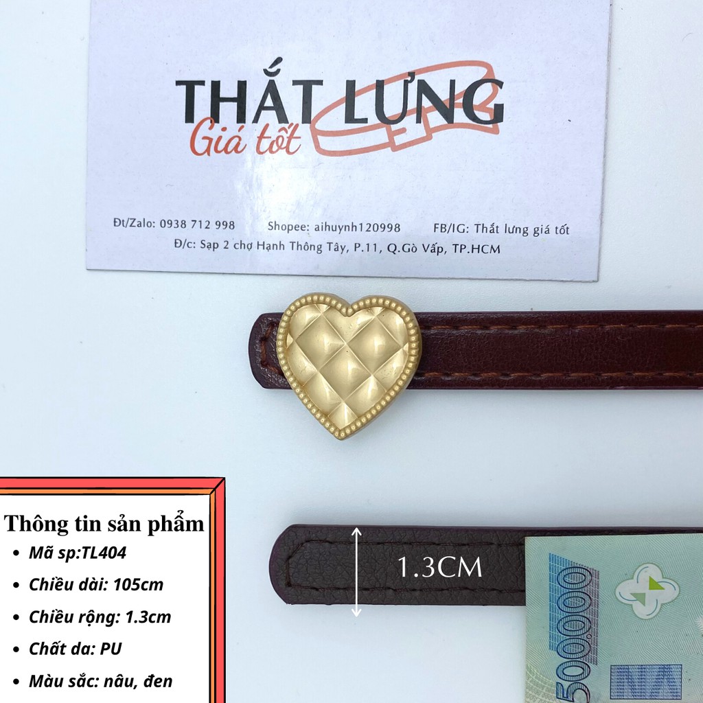 Thắt lưng váy nữ bản nhỏ, Đai váy mảnh phối đầm 1.3cm TL404 (Hỗ trợ bấm dây nịt) - Thắt Lưng Giá Tốt