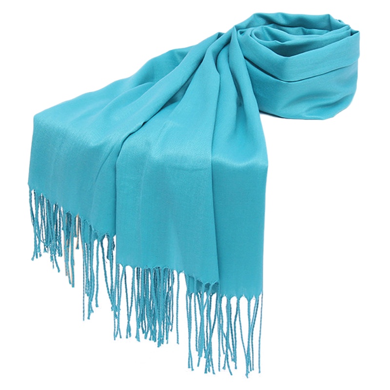 Youyo Khăn Choàng Dài Tua Rua Màu Trơn Mùa Thu Đông Cho Nữ