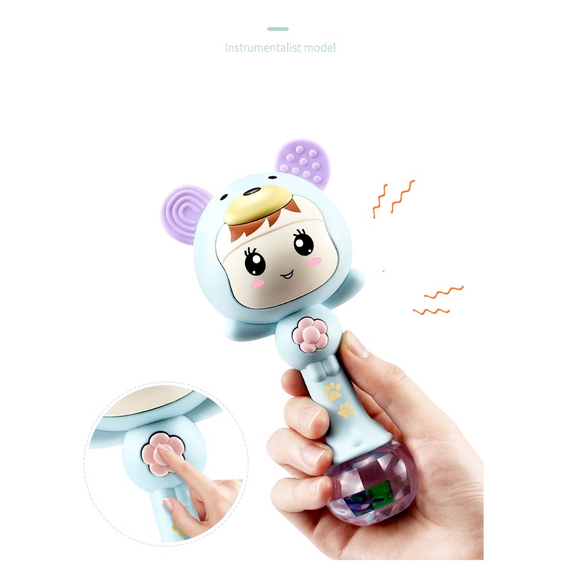 Đồ Chơi Lục Lạc, Gặm Nướu Cầm Tay Phát Sáng , Phát Nhạc