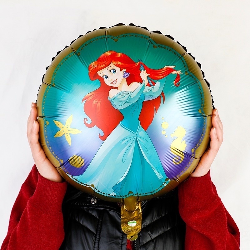 1 Bong Bóng Tròn 18 Inch In Hình Công Chúa Disney Xinh Xắn
