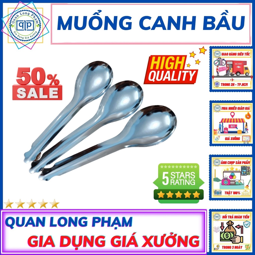 Muổng Canh Bầu Thường Inox 304 - Giá Rẻ - Chuẩn Hàng Thị Thường - Bền Trong Quá Trình Sử Dụng Lau Dài