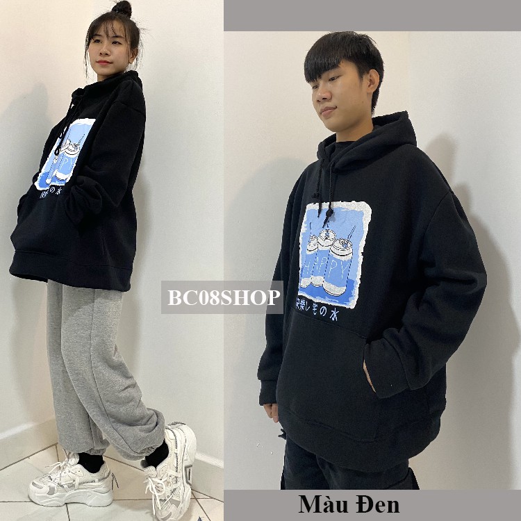 Áo hoodie form rộng Unisex phong cách Hàn Quốc năng động cho cặp đôi (4 MÀU) BC300