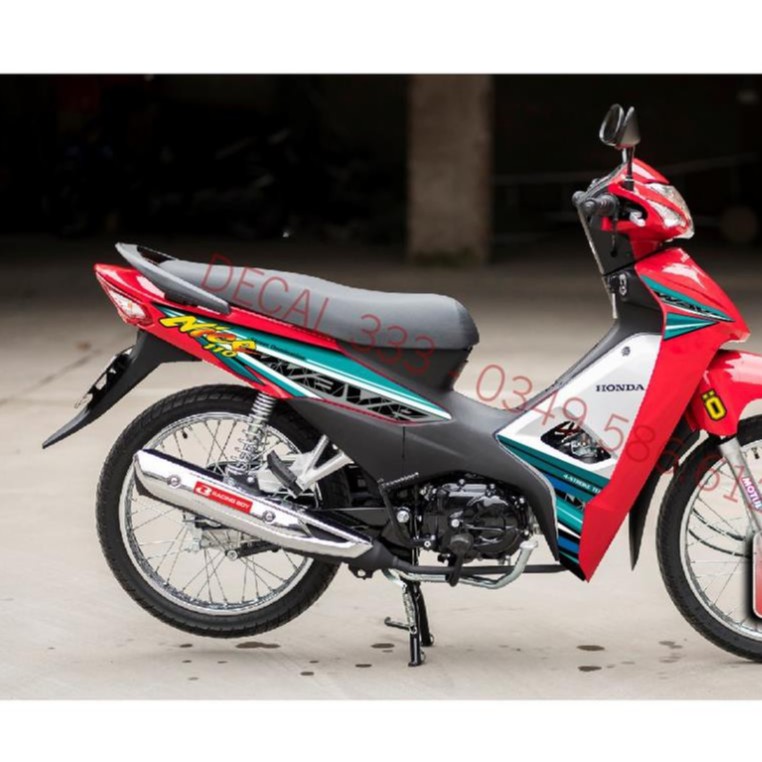 Tem Rời WAVE ALPHA 110  Mẫu NICE VẠCH XANH LỤC 831134 (Tem chế 3 lớp chống phai màu)