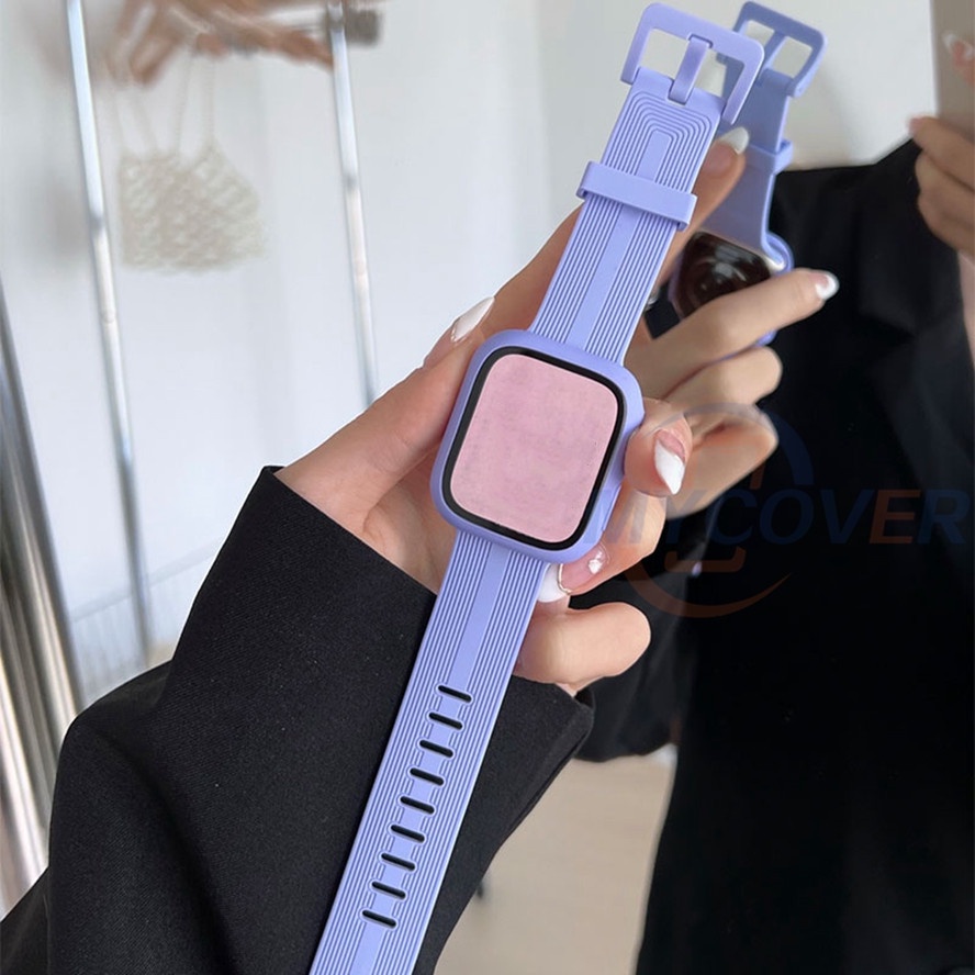 Ốp Silicone Bảo Vệ Đồng Hồ Thông Minh Series 7 6 SE 5 4 3 2 1 Kích Thước 45mm 41mm 44mm 42mm 40mm 38mm