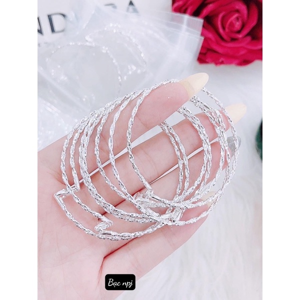 Lắc Tay xoắn kép ⚡️ XINH XẮN ⚡️ Vòng tay cho nữ lấp lánh , sáng bóng - Bạc BNP